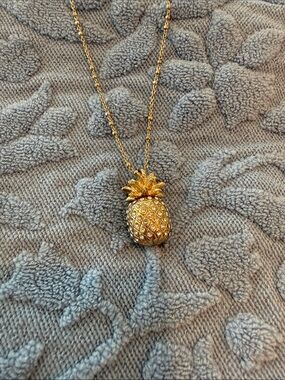 Banana Republic Gold Pineapple Charm Pendant Necklace